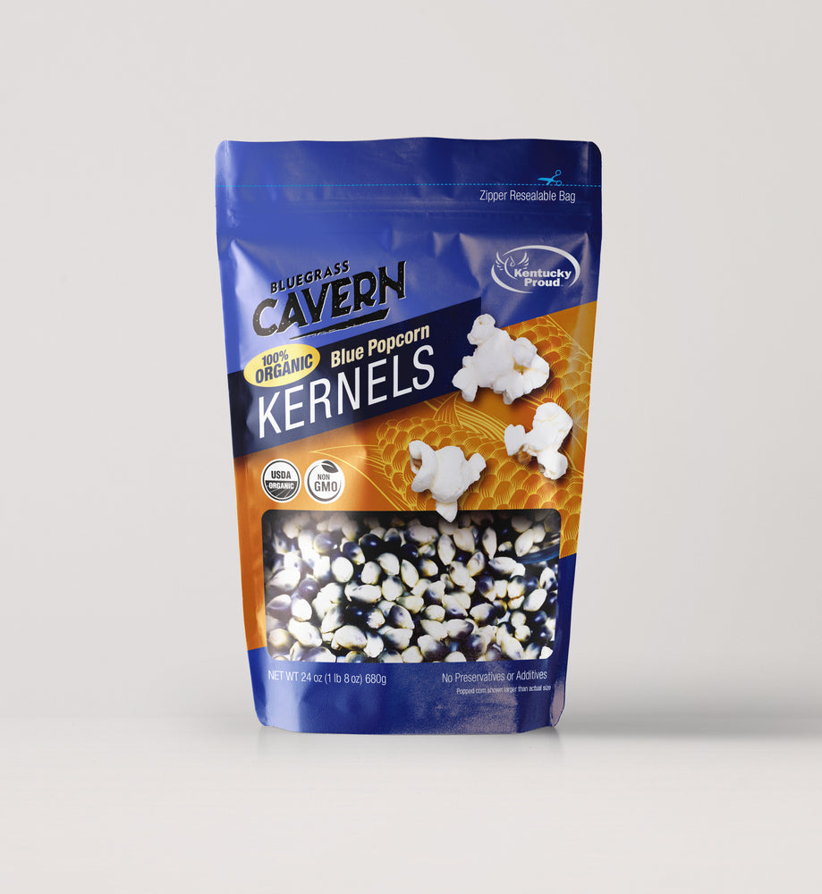 Bluegrass Cavern Organic Blue Kernels 24 oz package